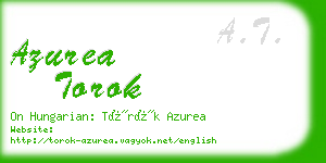 azurea torok business card